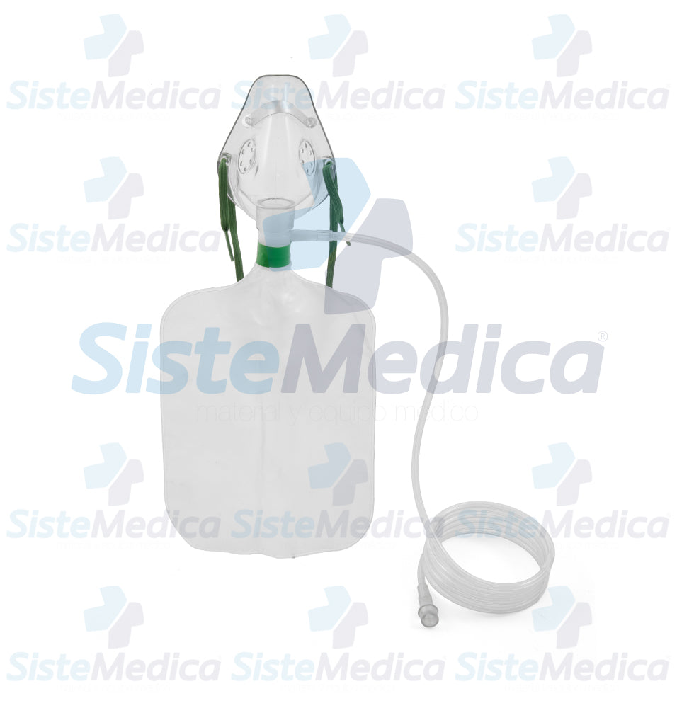 Mascarilla para oxigeno de alta concentración pediátrica con reservorio