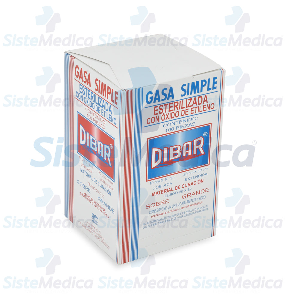 Gasa estéril 10 X 10 cm caja con 100 piezas