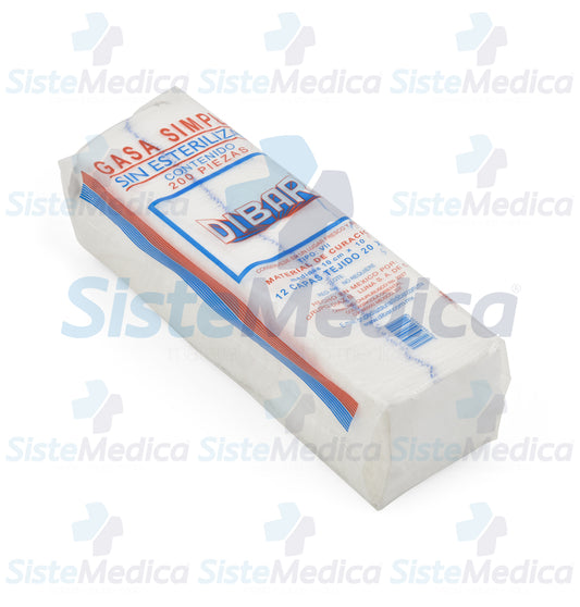 Gasa simple no estéril con trama 10 X 10 cm paquete con 200 piezas