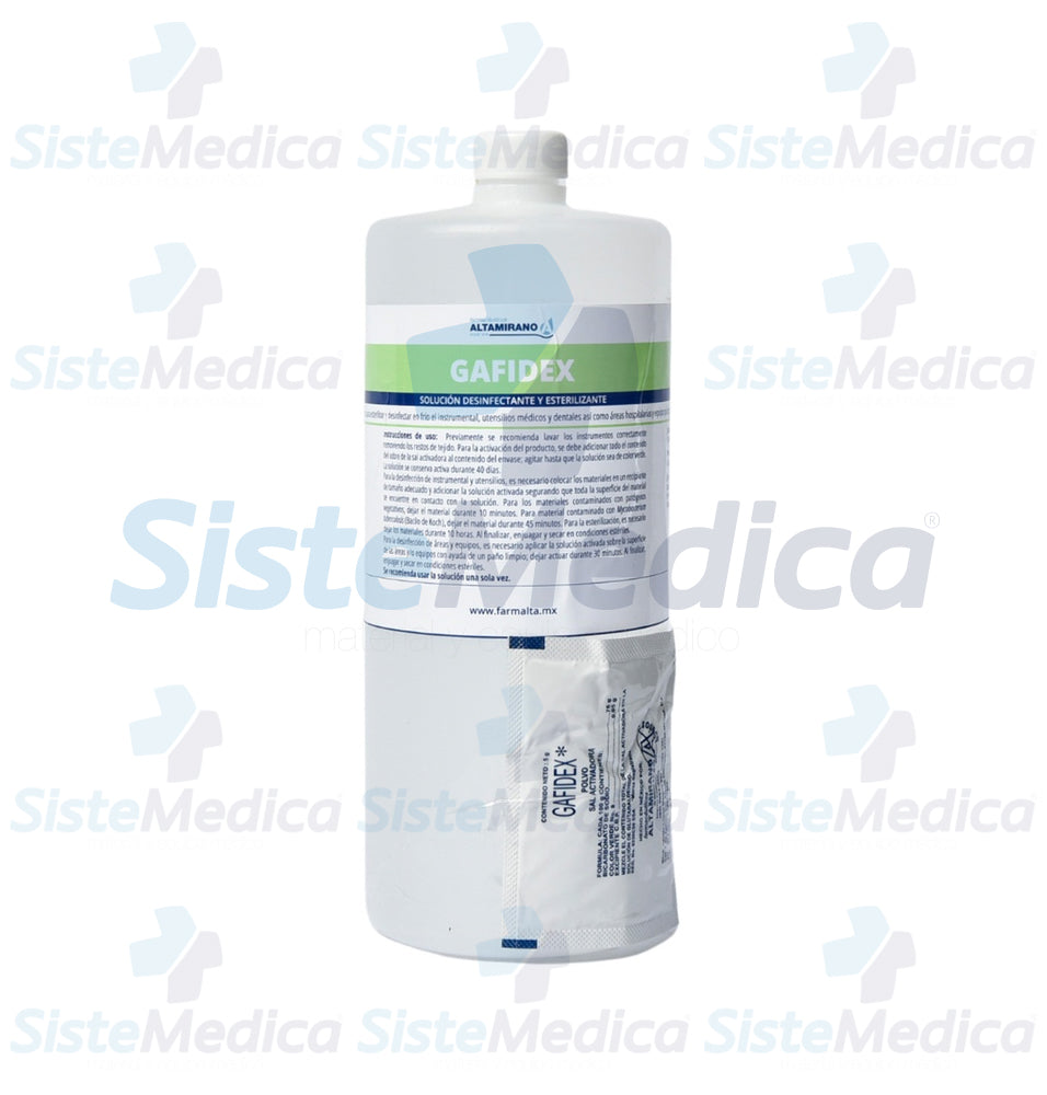 Solución desinfectante y esterilizante Gafidex