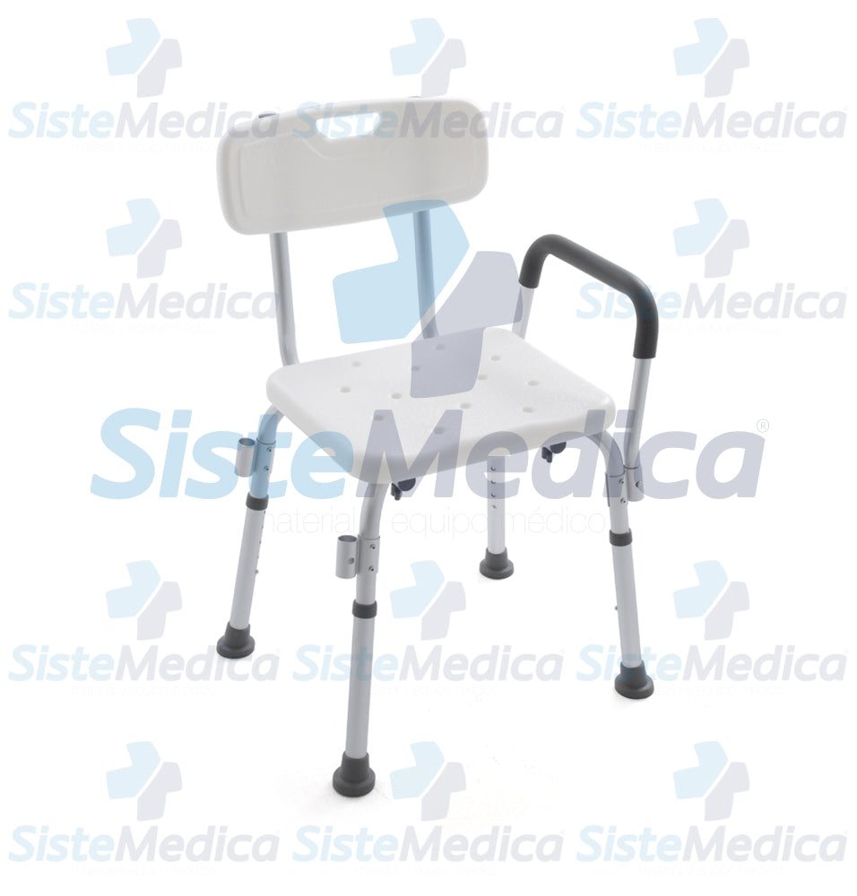 Silla para ducha con descansa brazos desmontables