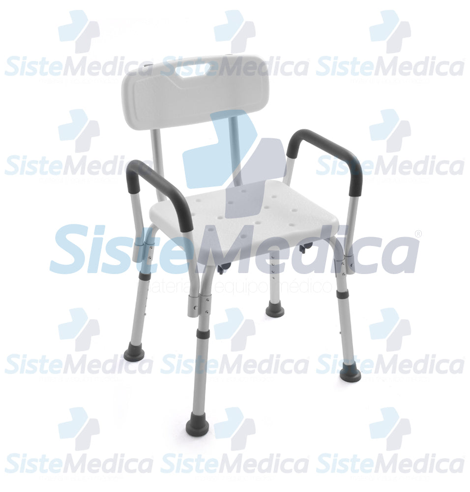 Silla para ducha con descansa brazos desmontables