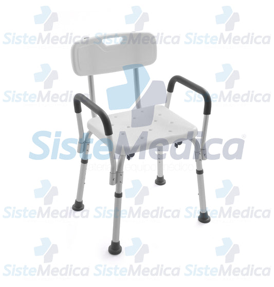 Silla para ducha con descansa brazos desmontables