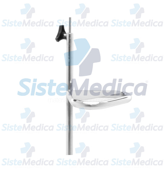 Porta sueros con agarradera, base de fierro fundido