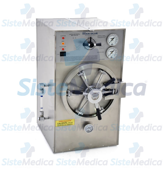 Autoclave horizontal chica de 17 litros