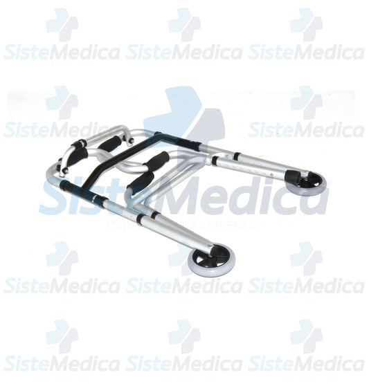 Andadera doble apoyo con ruedas 5” altura ajustable a 8 niveles (79 - 90 cm)