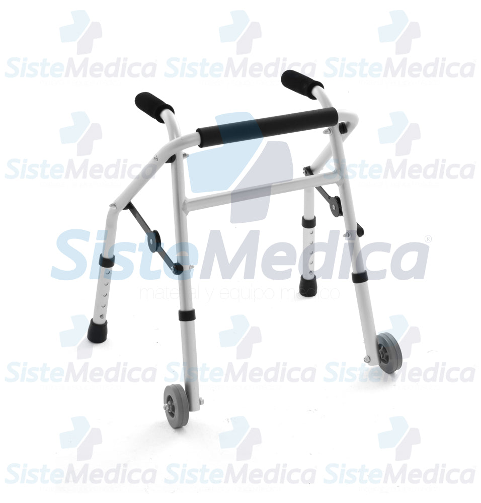 Andadera infantil plegable con ruedas de 3” altura ajustable a 5 niveles (54 - 64 cm)