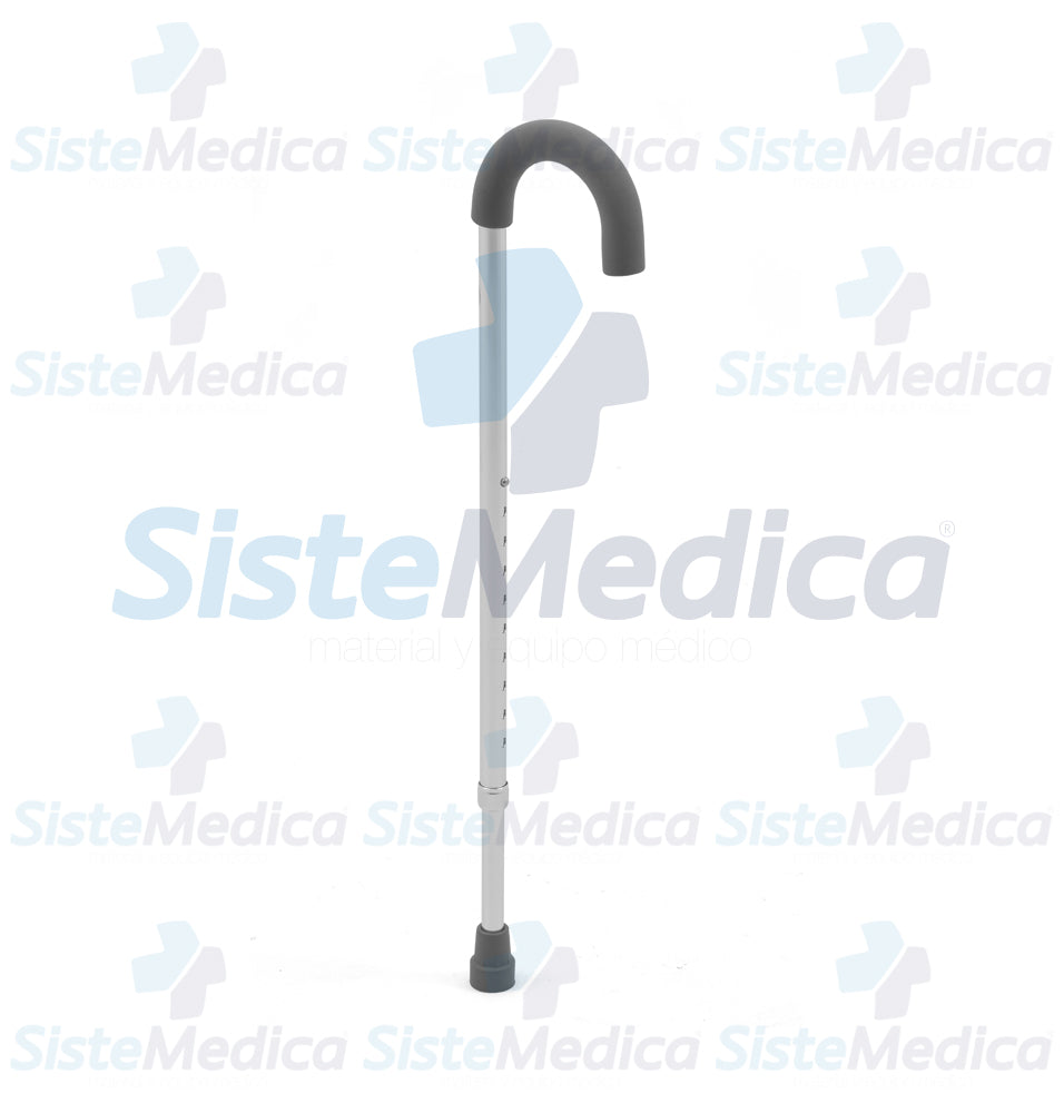 Bastón con agarre recubierto en neopreno curvo altura variable 76 - 98 cm