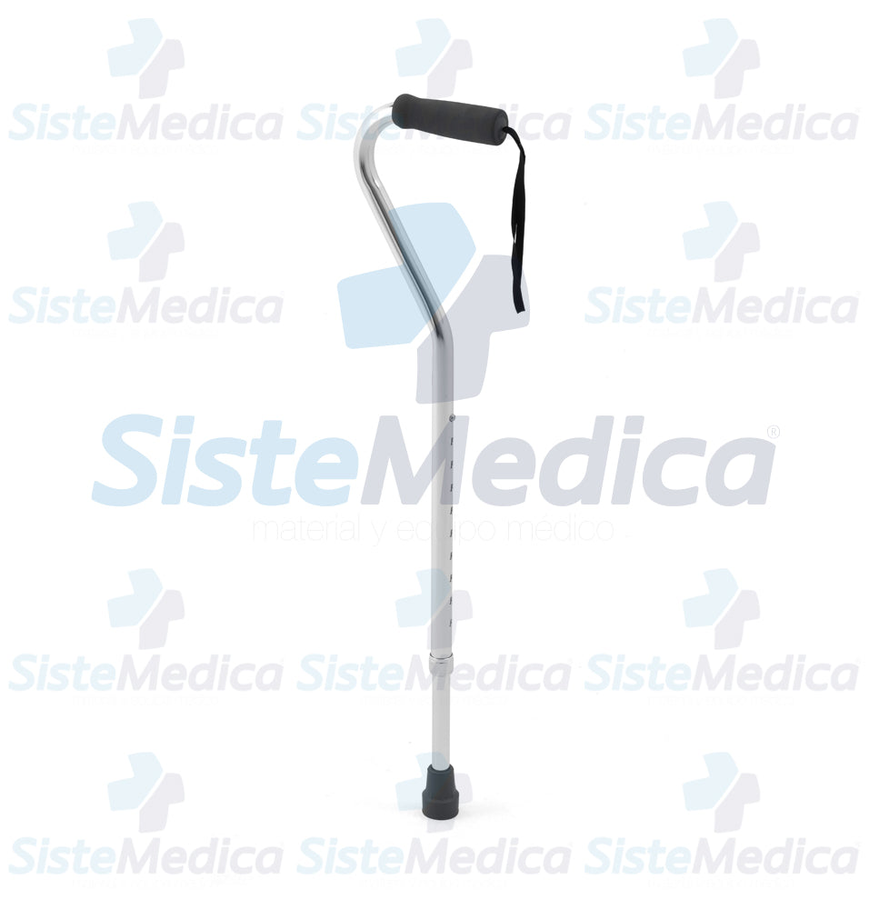 Bastón de aluminio con cuello de ganso altura variable 78 - 100 cm