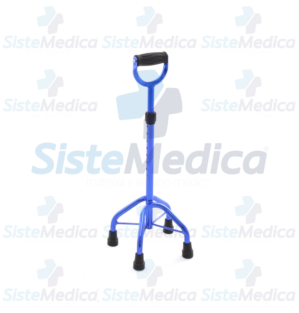 Bastón 4 apoyos mango tipo remo altura ajustable a 10 niveles (72 - 92 cm)