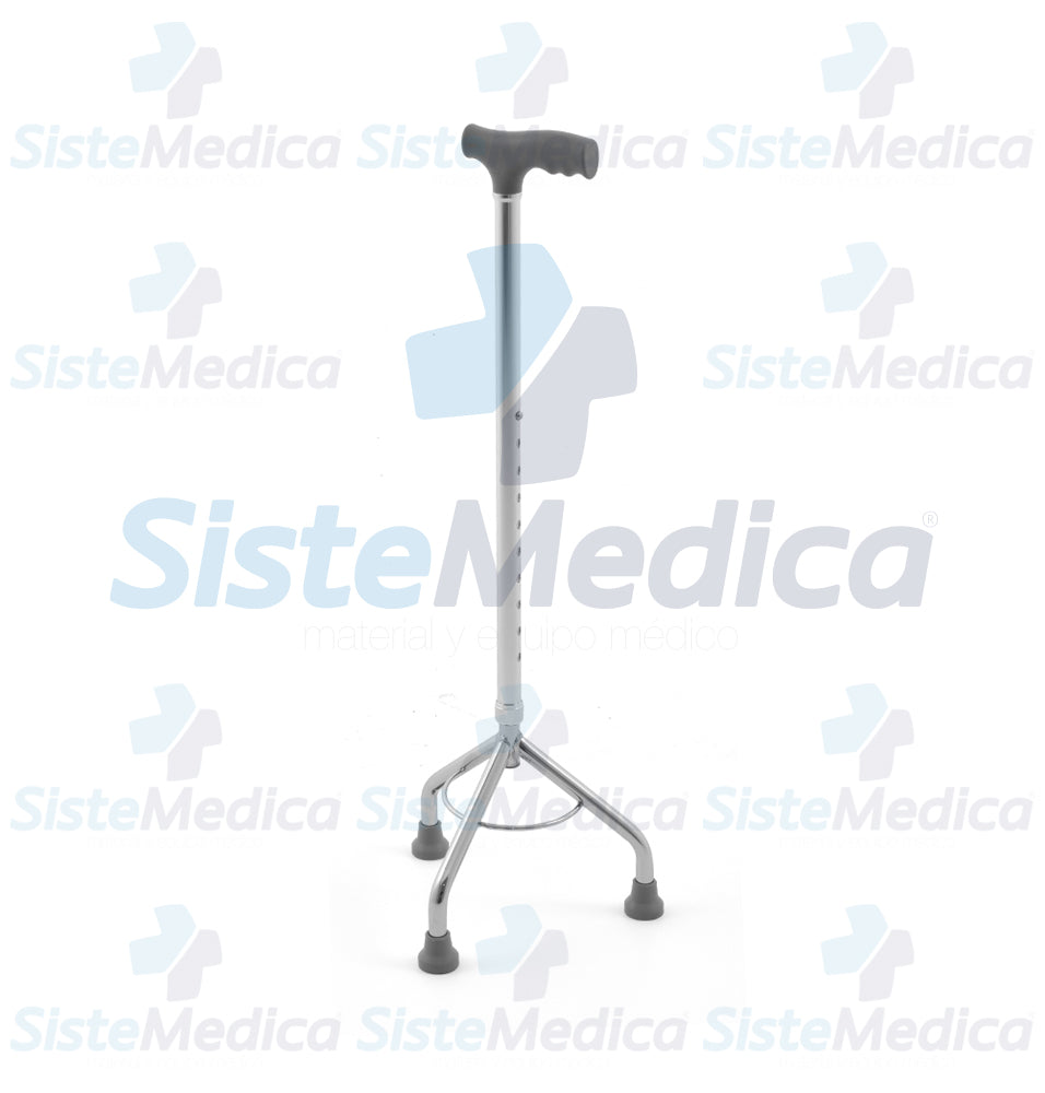 Bastón de 3 apoyos con mango tipo francés altura ajustable 72 - 92 cm
