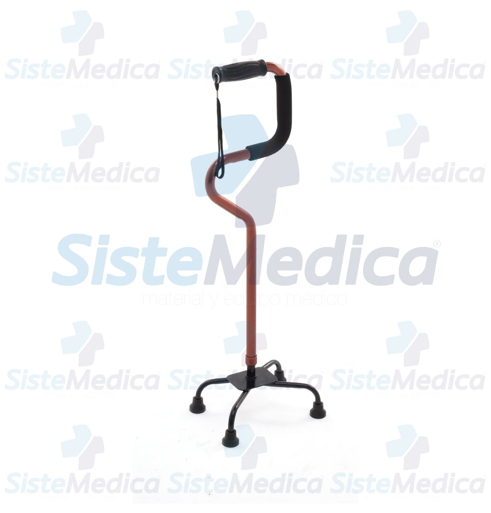 Bastón 4 apoyos doble soporte altura ajustable a 10 niveles (70-101 cm)