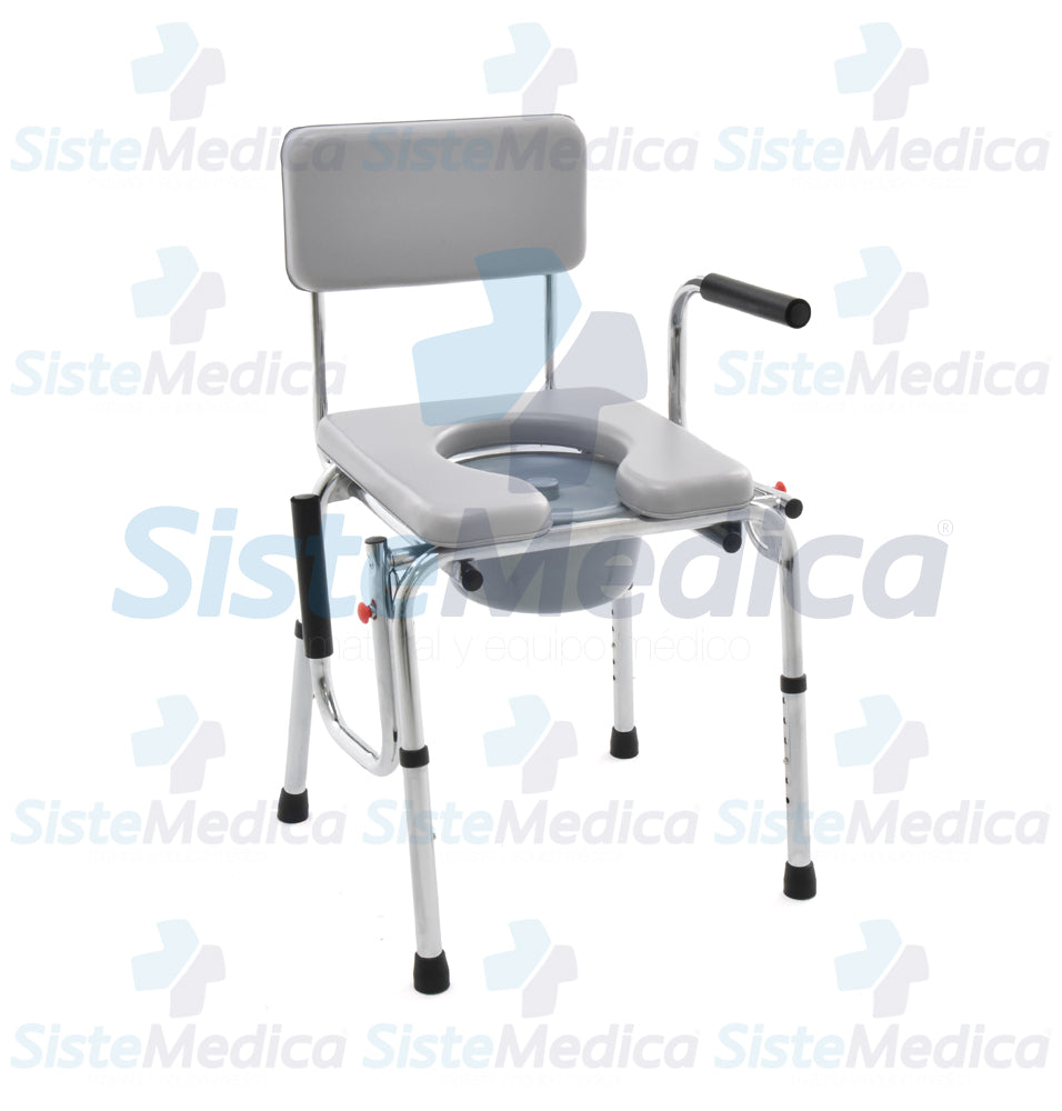 Silla cómodo extra ancha acojinada con brazos abatibles asiento de 48 cm de ancho