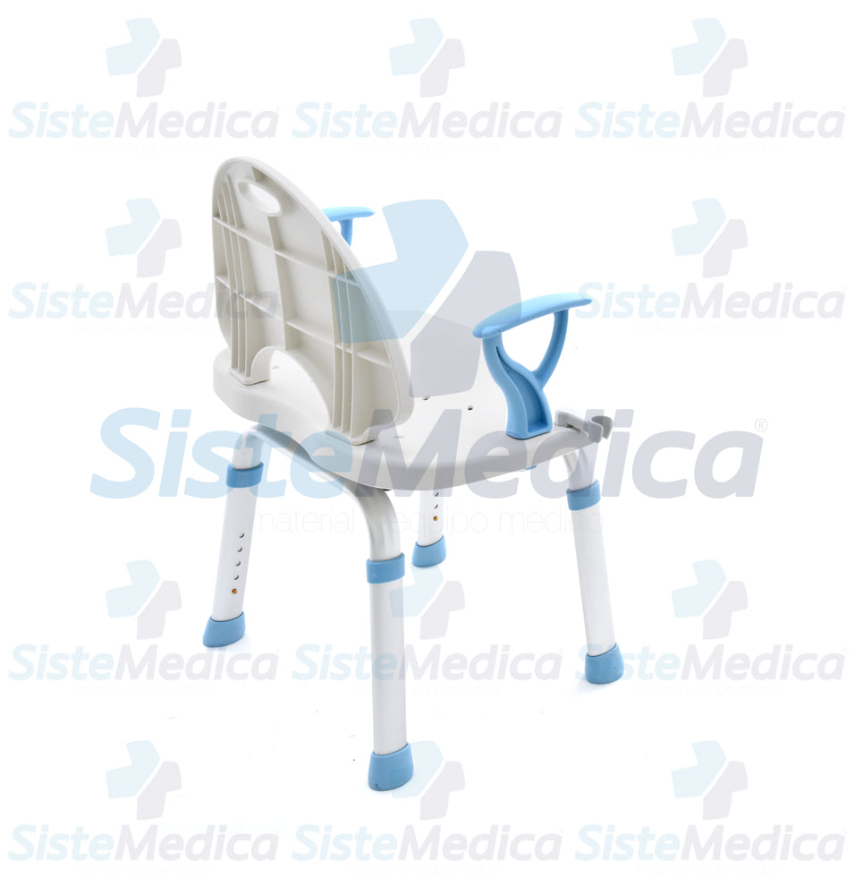 Silla ducha de aluminio rotatoria con descansabrazo