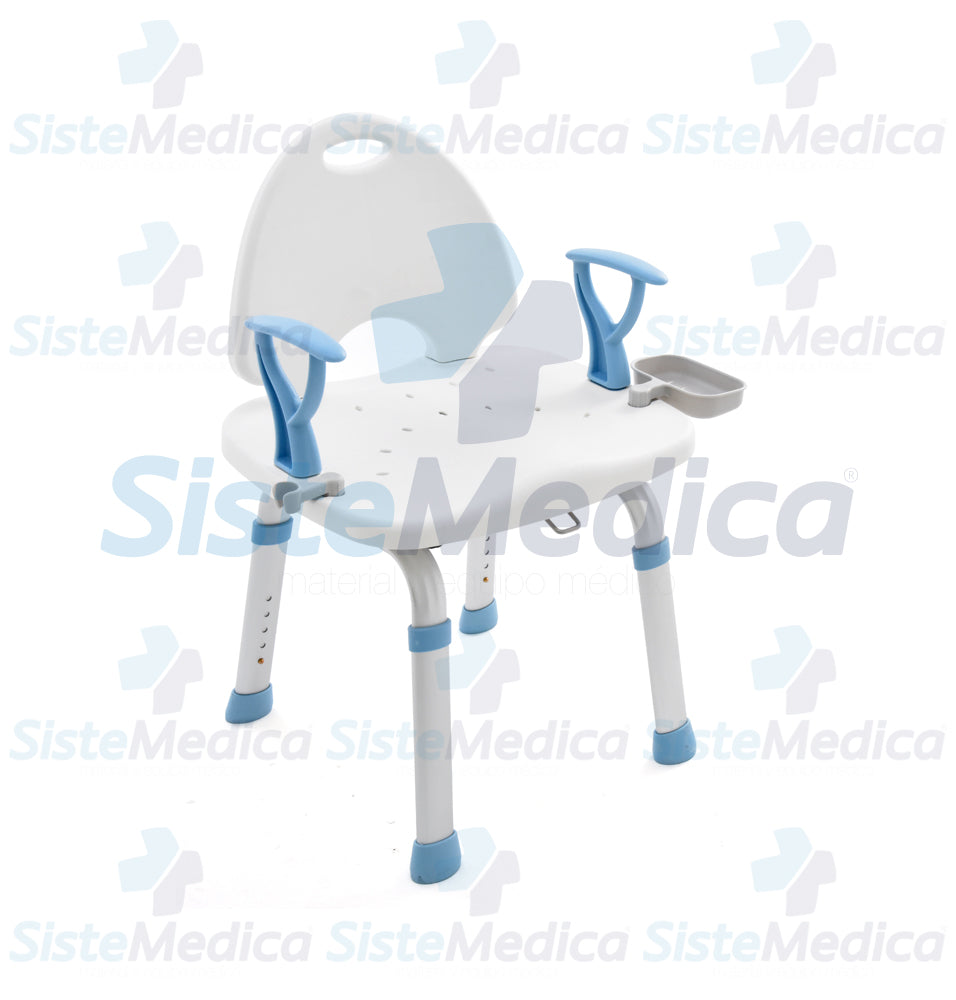 Silla ducha de aluminio rotatoria con descansabrazo