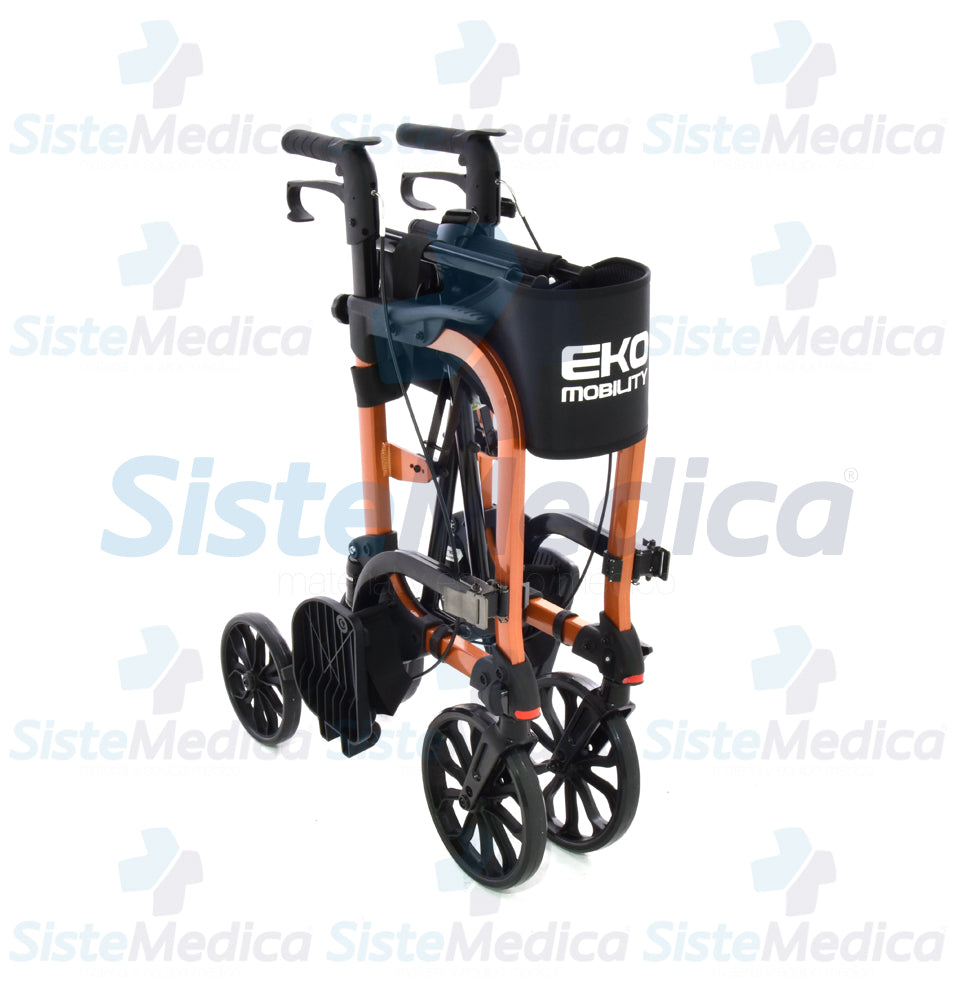 Andadera rollator de aluminio plegable con descansa pies