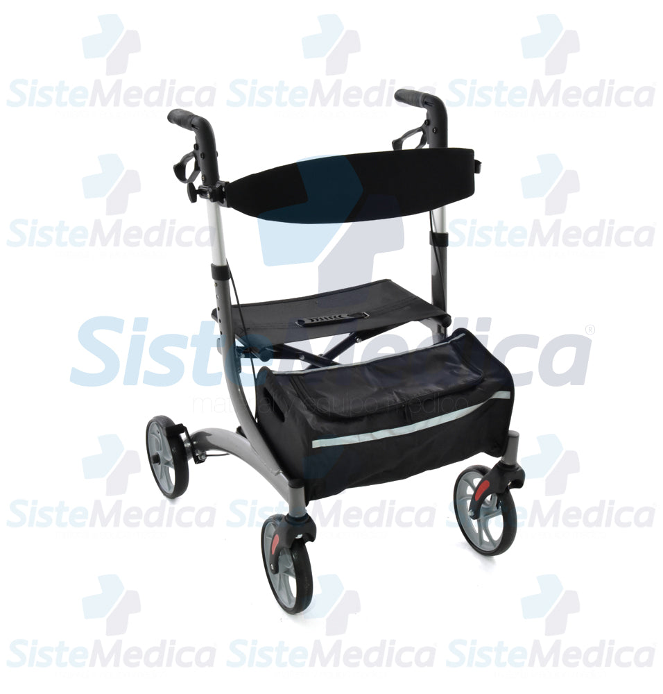 Andadera rollator de aluminio plegable
