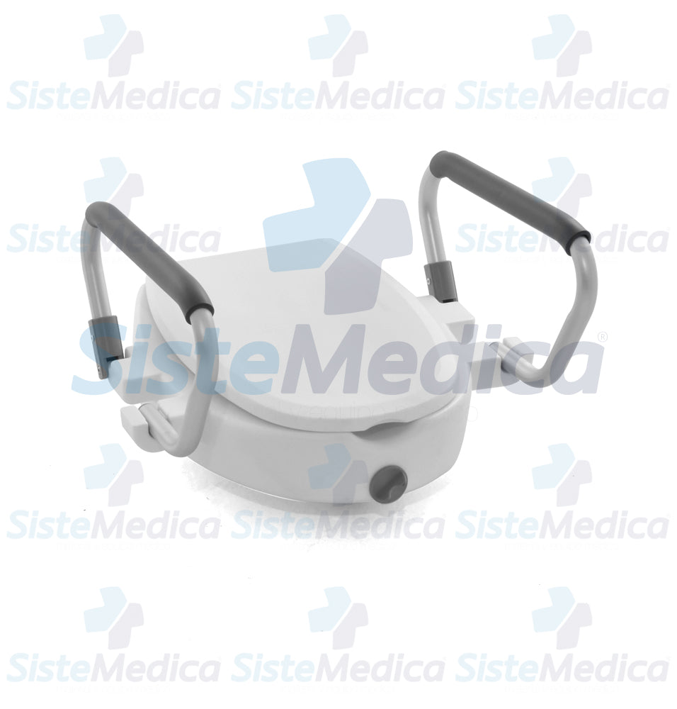 Aumento para WC con tapa y descansa brazos abatibles