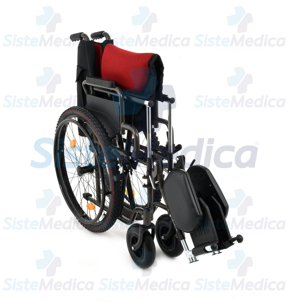 Silla de ruedas todo terreno con llantas neumáticas descansa brazos abatible y eleva piernas asiento de 40.60 cm / 16”