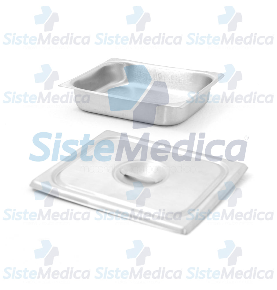 Charola para esterilización con tapa 5.3 x 27.5 x 20.8 cm