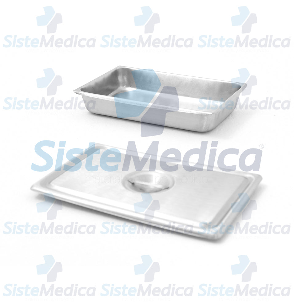 Charola para esterilización con tapa 5.0 x 31.2 x 19.5 cm