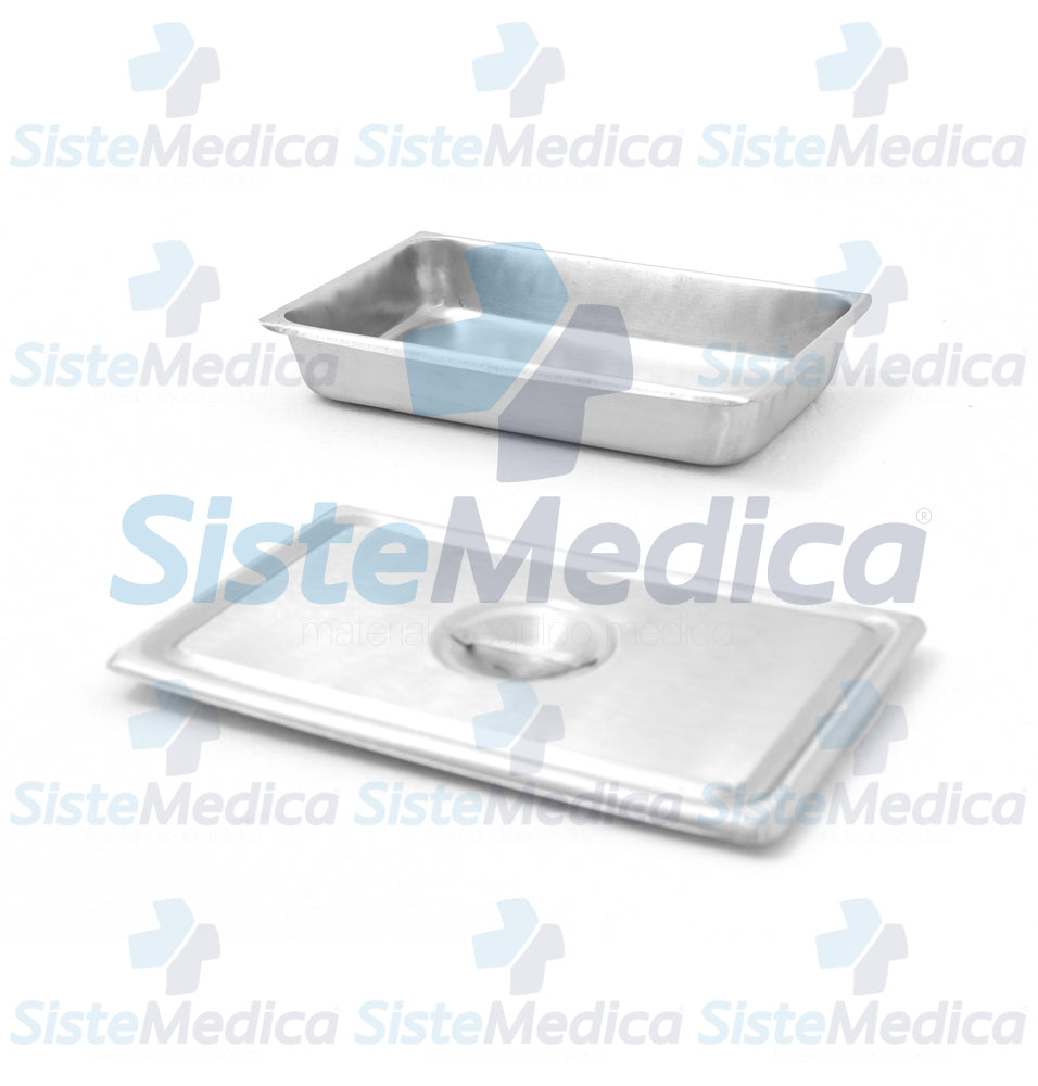 Charola para esterilización con tapa 5.0 x 31.2 x 19.5 cm