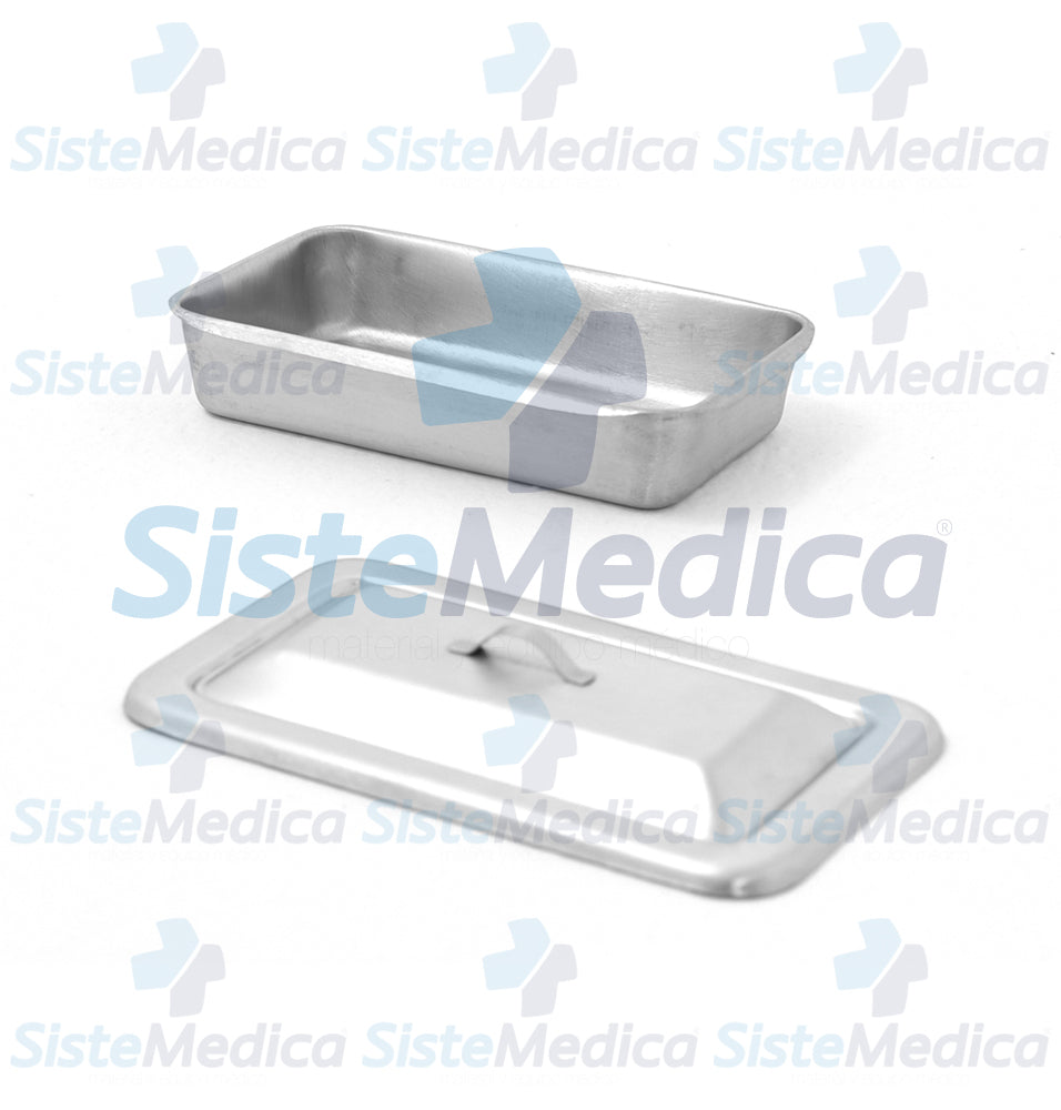 Charola para esterilización con tapa 4.5 x 23.0 x 13.0 cm