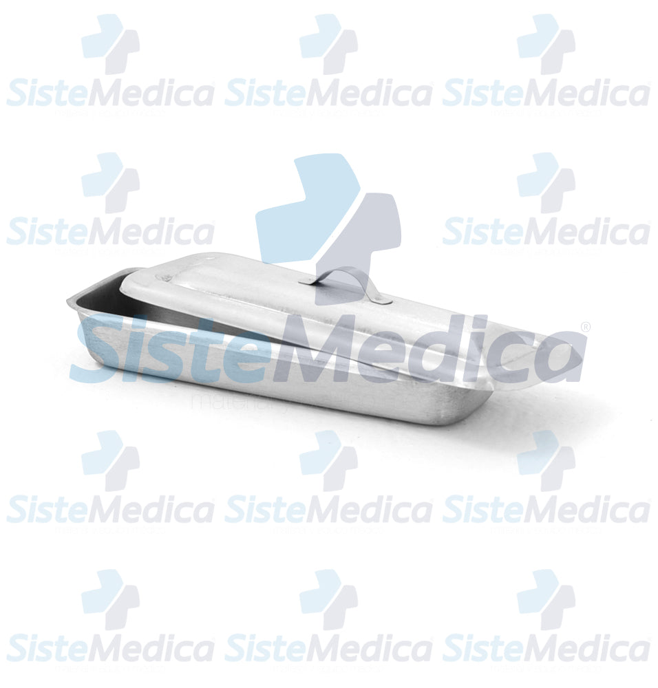 Charola para esterilización con tapa 3.5 x 21.5 x 8.0 cm