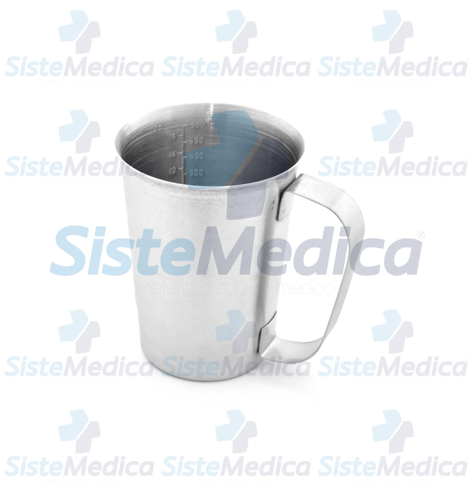 Vaso con graduación de acero inoxidable con asa 500 ml / 16 oz