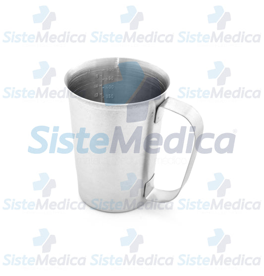 Vaso con graduación de acero inoxidable con asa 500 ml / 16 oz