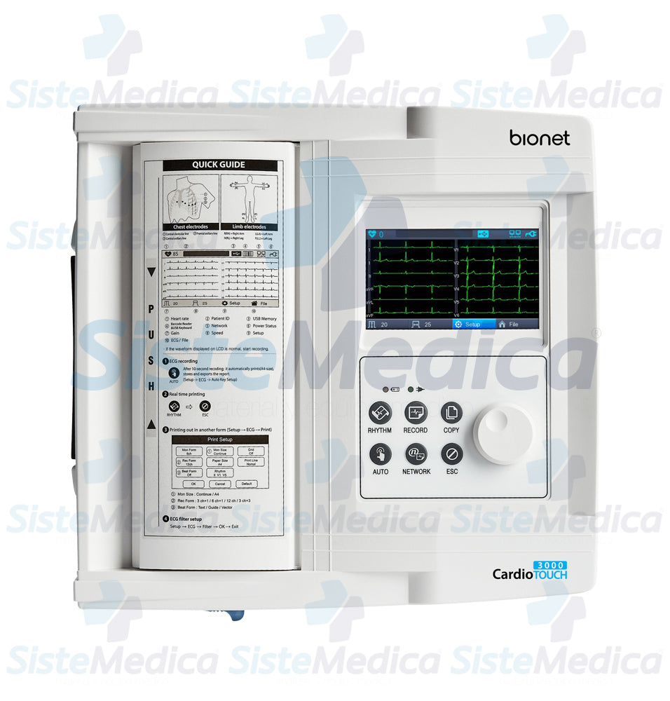 Electro cardiógrafo ECG / EKG de 12 canales con pantalla táctil de 4.3”