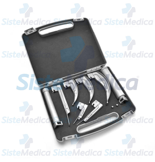Estuche de laringoscopio con 6 hojas