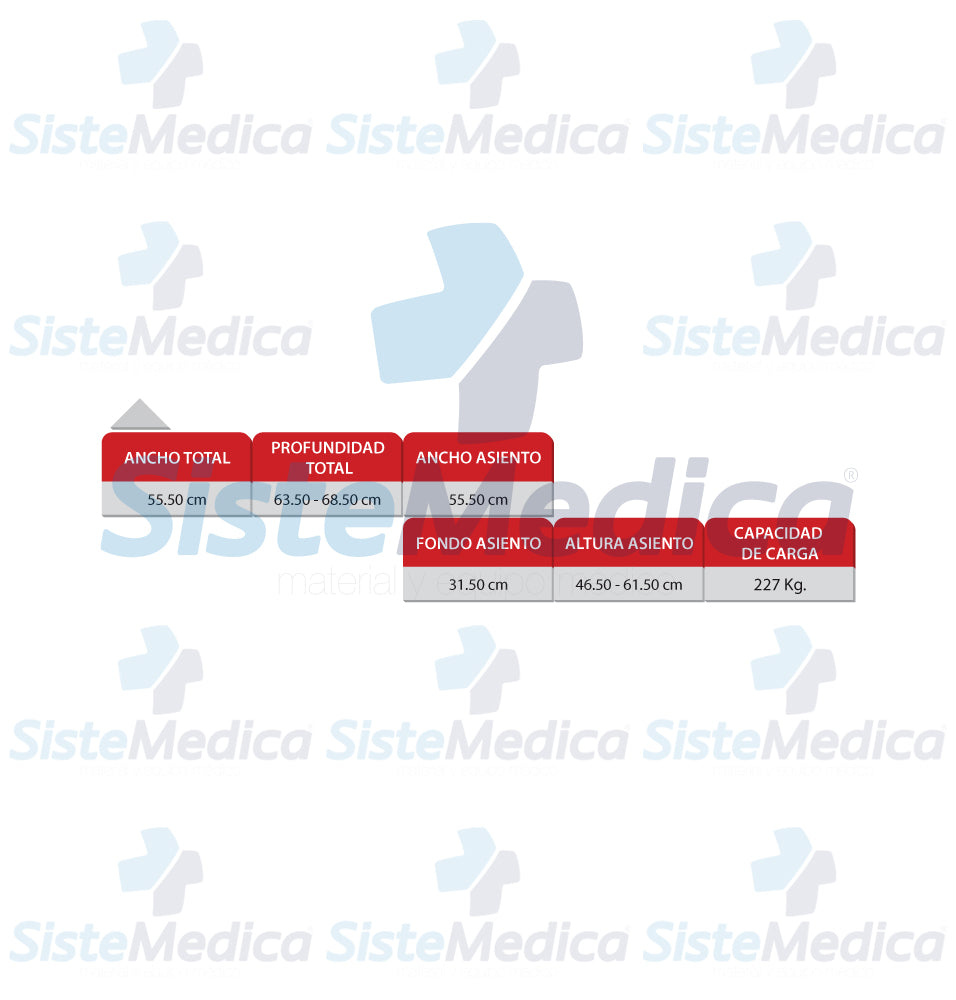 Banca para ducha con respaldo bariátrica