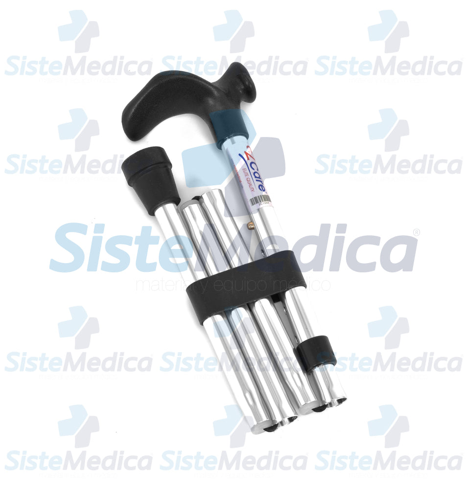 Bastón aluminio plegable ergonomico mano izquierda