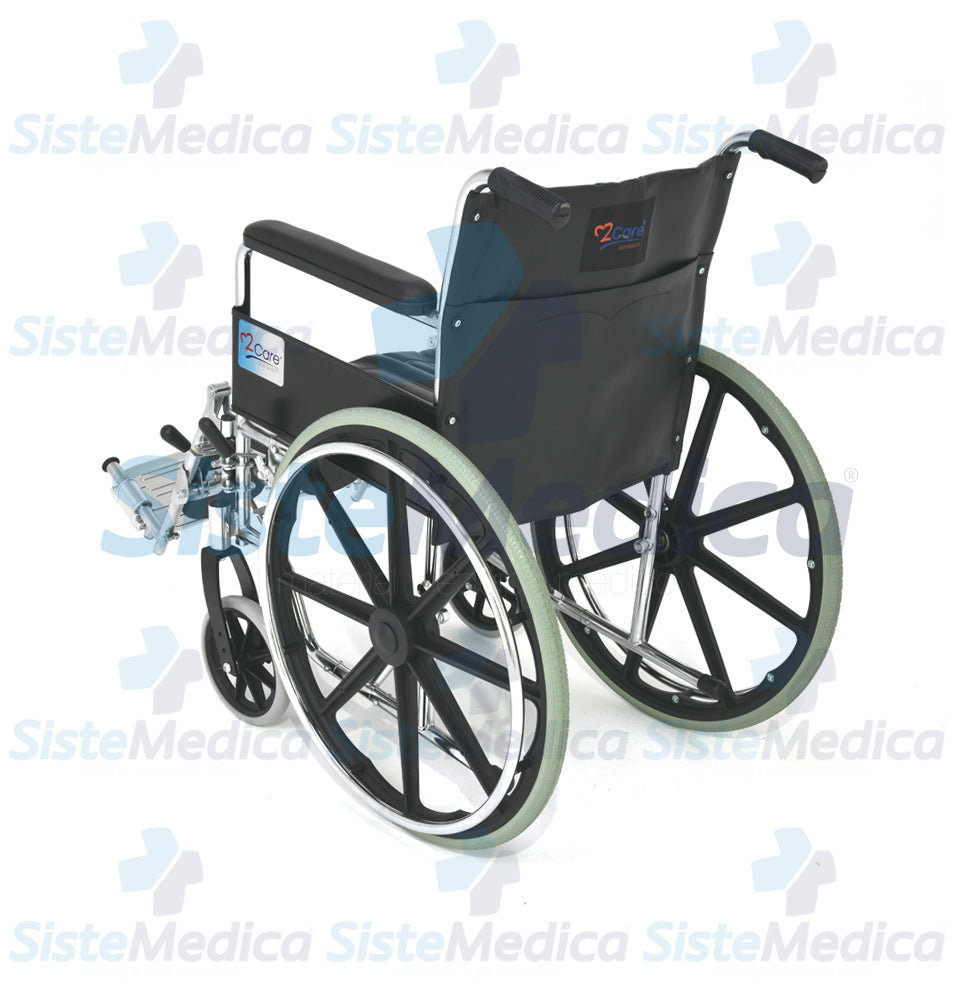 Silla de ruedas de lujo descansa brazos largo fijo, eleva piernas