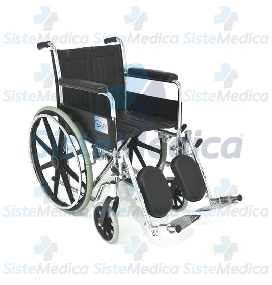 Silla de ruedas de lujo descansa brazos largo fijo, eleva piernas