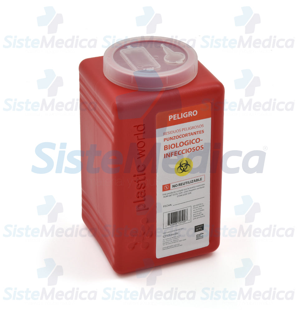 Recolector para punzo cortantes de 2.7 lts
