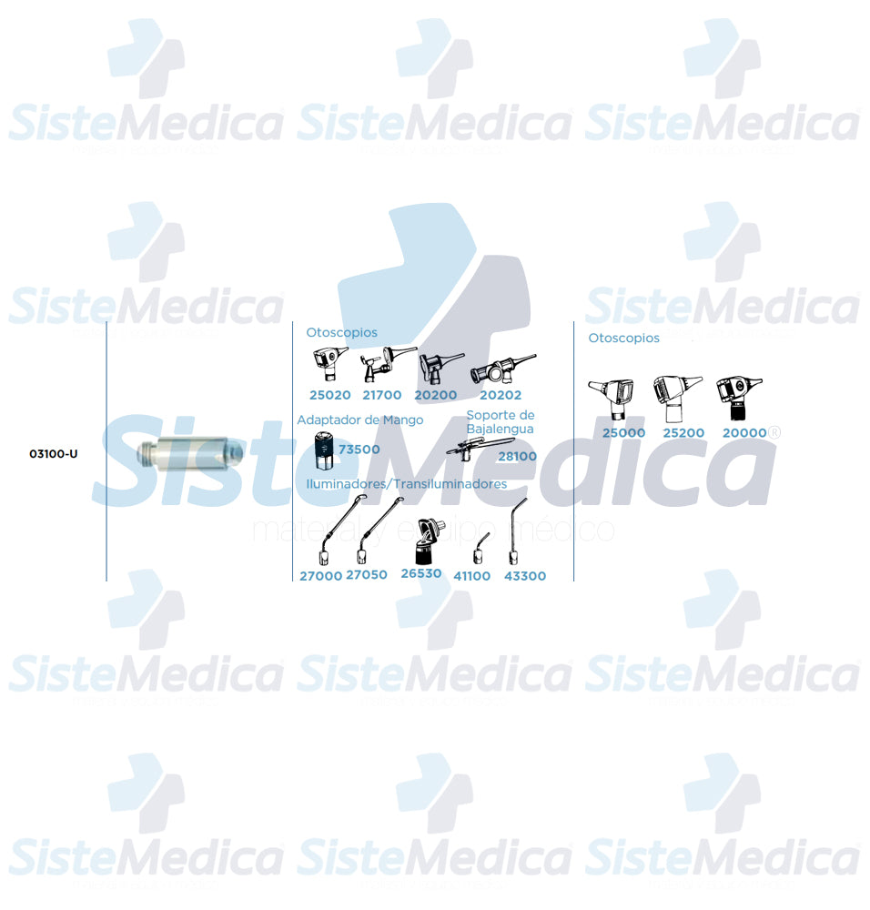 Foco Welch Allyn 03100 03100-u 3.5v