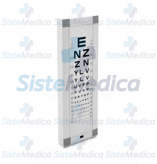 Tabla optometrica con iluminación para examen de la vista
