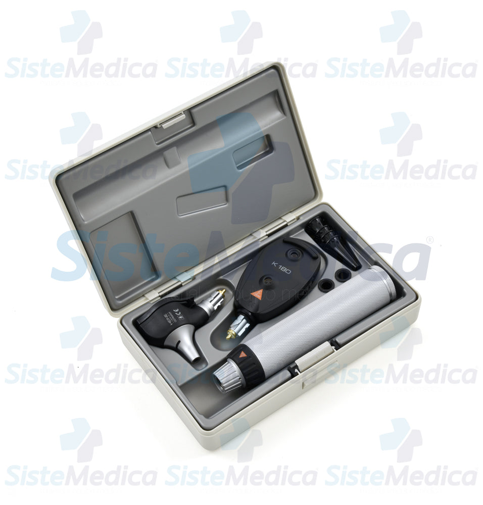 Estuche de diagnóstico con oftalmoscopio otoscopio y mango