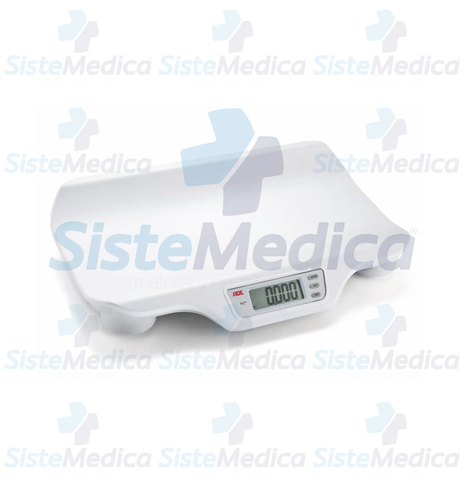 Báscula electrónica para bebés con adaptador para corriente y baterías