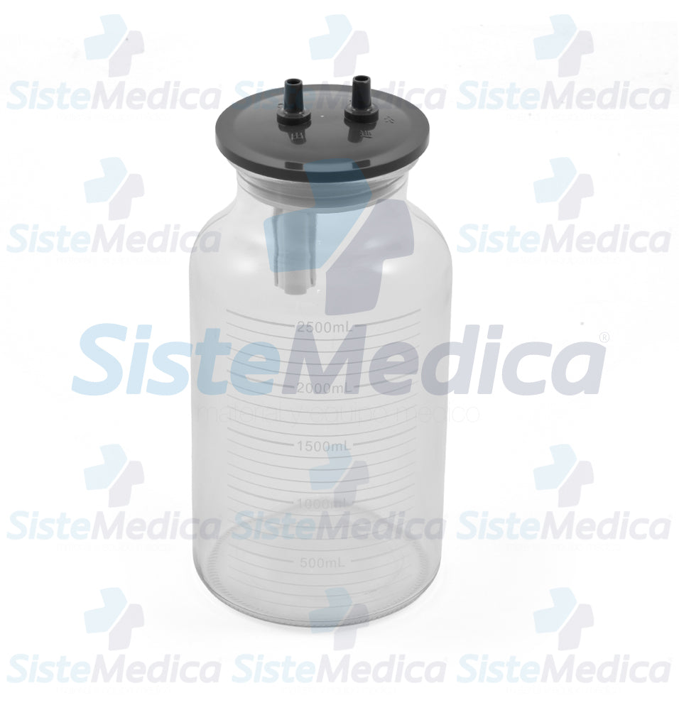 Frasco compatible con aspirador quirúrgico de flemas y secreciones 20L x min Mod. 7A-23B