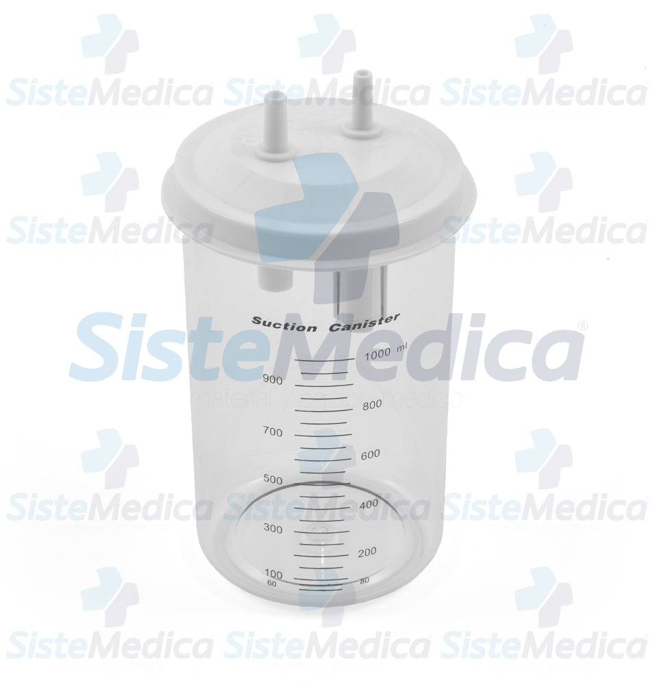 Frasco compatible con Aspirador quirúrgico de flemas y secreciones de 18L x min Mod. 7E-A