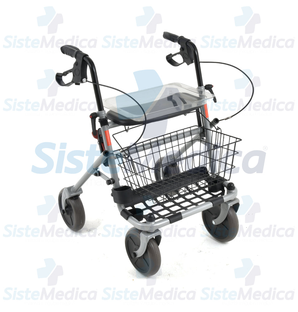 Andadera rollator de aluminio con ruedas anchas