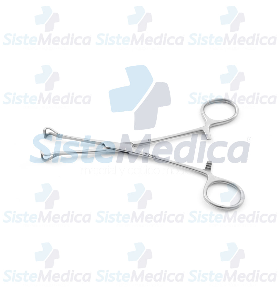 Pinza intestinal Babcock fenestrada con cremallera 16 cm