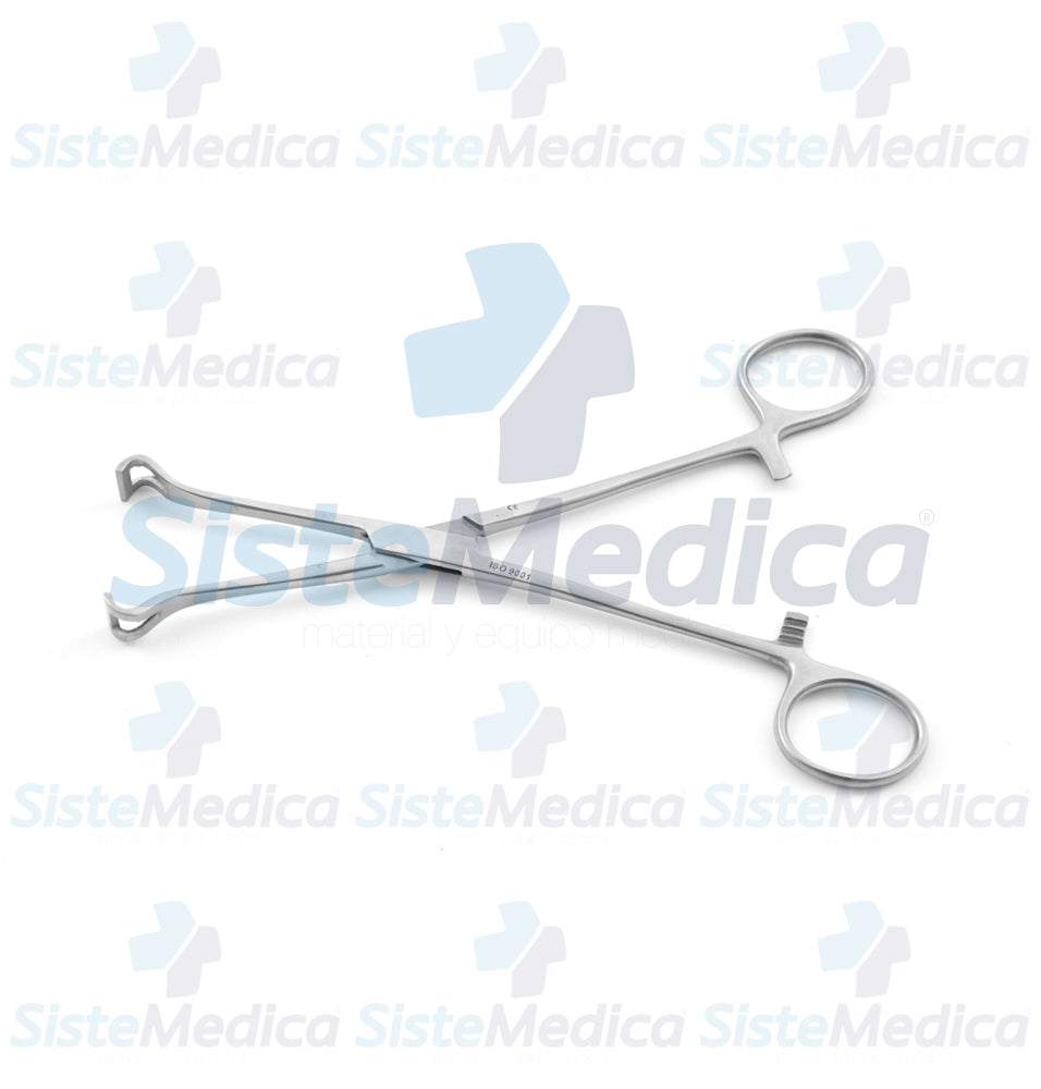 Pinza intestinal Babcock fenestrada con cremallera 18 cm