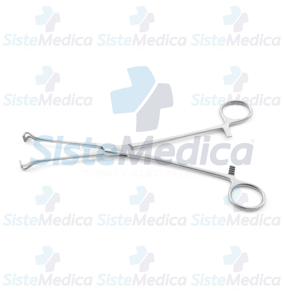 Pinza intestinal Babcock fenestrada con cremallera 23 cm