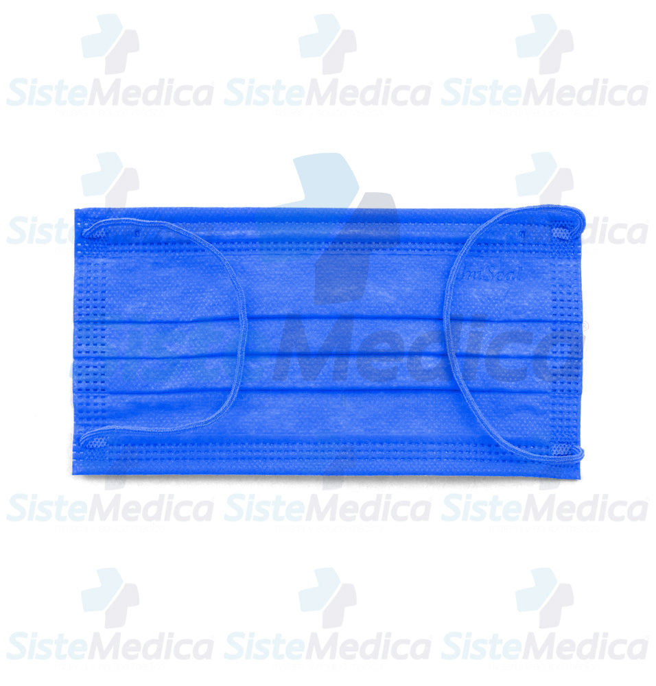 Cubre bocas quirúrgico de 4 capas plisadas caja con 50 piezas