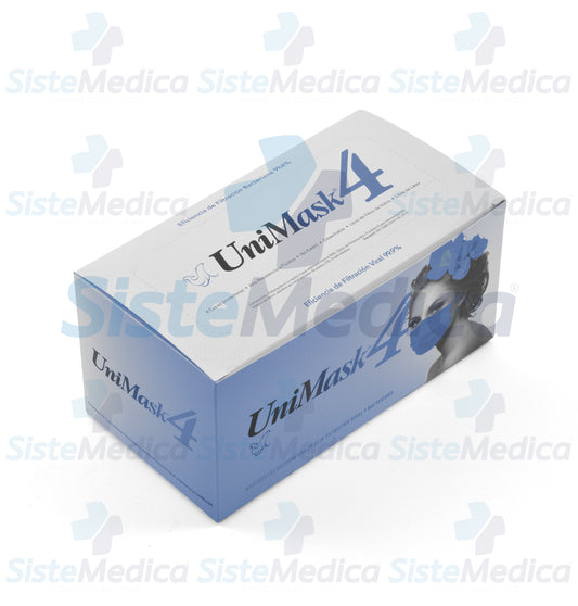 Cubre bocas quirúrgico de 4 capas plisadas caja con 50 piezas