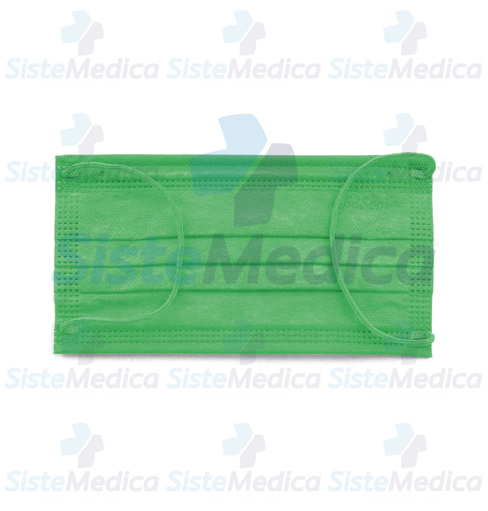 Cubre bocas quirúrgico de 4 capas plisadas caja con 50 piezas